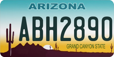 AZ license plate ABH2890