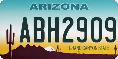 AZ license plate ABH2909