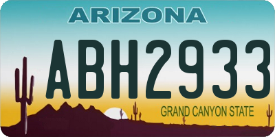 AZ license plate ABH2933