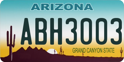 AZ license plate ABH3003