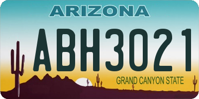 AZ license plate ABH3021
