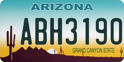 AZ license plate ABH3190
