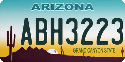 AZ license plate ABH3223