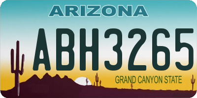 AZ license plate ABH3265