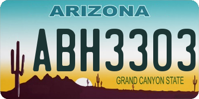 AZ license plate ABH3303