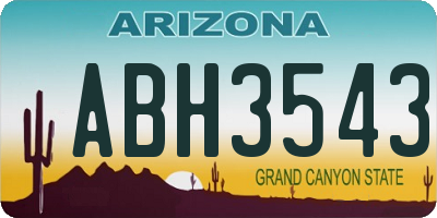 AZ license plate ABH3543