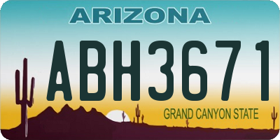 AZ license plate ABH3671