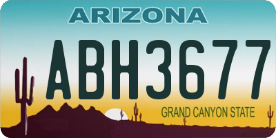 AZ license plate ABH3677