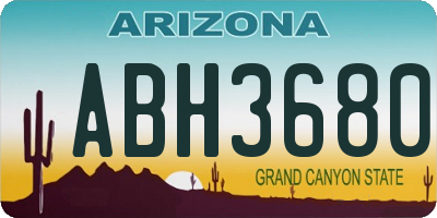 AZ license plate ABH3680