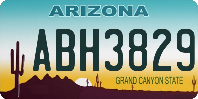 AZ license plate ABH3829