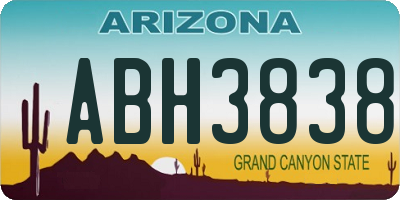 AZ license plate ABH3838