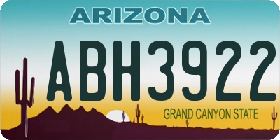 AZ license plate ABH3922