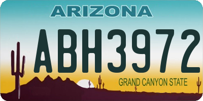 AZ license plate ABH3972
