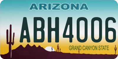 AZ license plate ABH4006