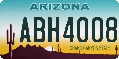 AZ license plate ABH4008