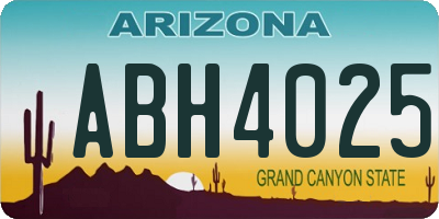 AZ license plate ABH4025