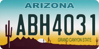 AZ license plate ABH4031