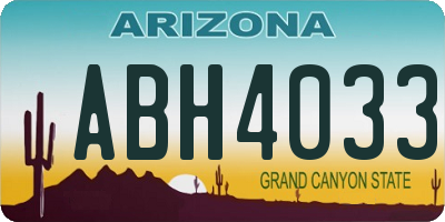 AZ license plate ABH4033