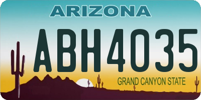 AZ license plate ABH4035