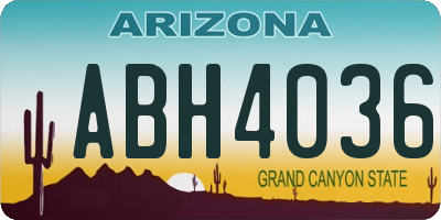 AZ license plate ABH4036