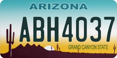 AZ license plate ABH4037