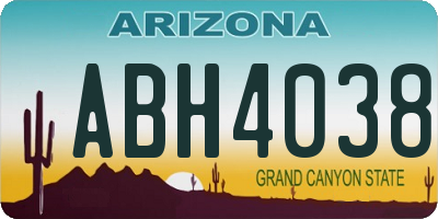 AZ license plate ABH4038
