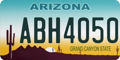 AZ license plate ABH4050
