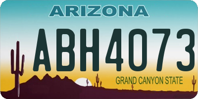 AZ license plate ABH4073