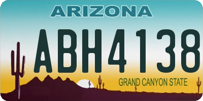 AZ license plate ABH4138