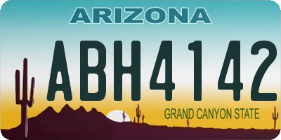 AZ license plate ABH4142