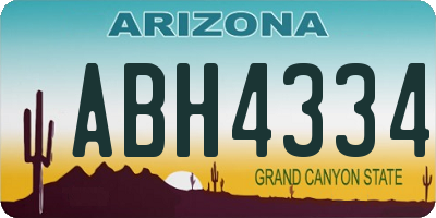 AZ license plate ABH4334