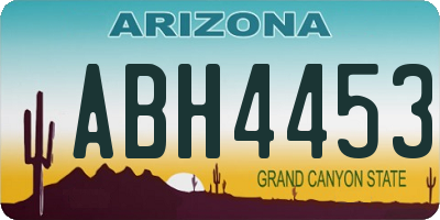 AZ license plate ABH4453