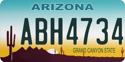 AZ license plate ABH4734