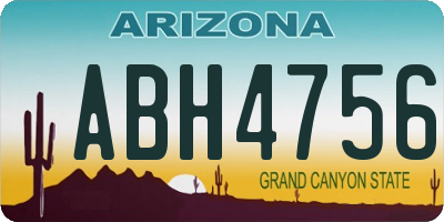 AZ license plate ABH4756