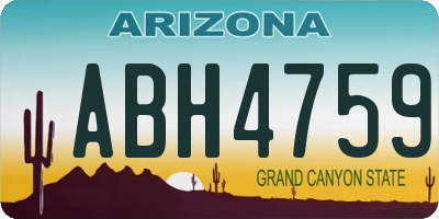 AZ license plate ABH4759