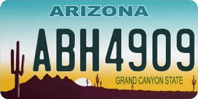 AZ license plate ABH4909