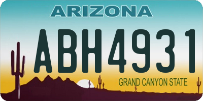 AZ license plate ABH4931