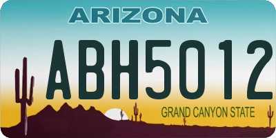 AZ license plate ABH5012