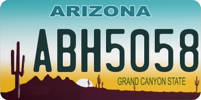 AZ license plate ABH5058