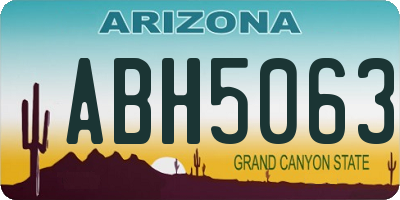 AZ license plate ABH5063