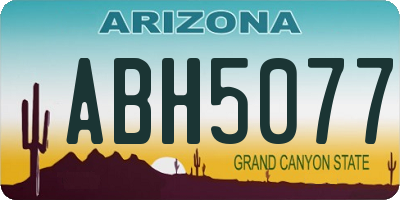 AZ license plate ABH5077