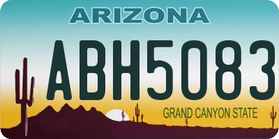 AZ license plate ABH5083