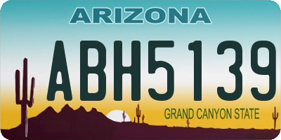 AZ license plate ABH5139