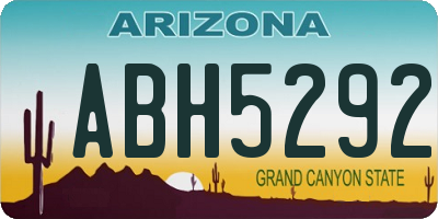 AZ license plate ABH5292
