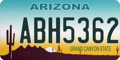 AZ license plate ABH5362
