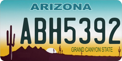 AZ license plate ABH5392