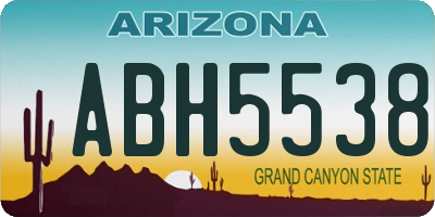 AZ license plate ABH5538