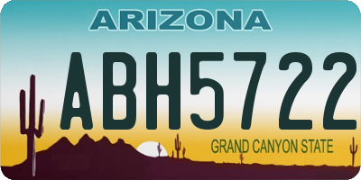 AZ license plate ABH5722