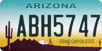 AZ license plate ABH5747