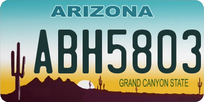 AZ license plate ABH5803
